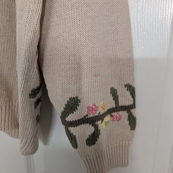 Northern Treasures Embroidered Cardigan Womens Size Medium Floral Butterflies - Picture 13 of 16